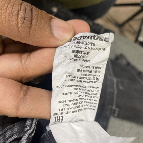 Dsquared2 Jeans Mens 30 Black Distressed Paint Splatter Slim Fit Made in Italy - Picture 9 of 15